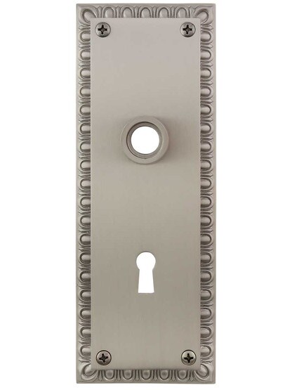 Ovolo Forged-Brass Back Plate with Keyhole in Satin Nickel.
